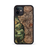 iPhone 12 Wood+Resin Phone Case - Terrell (Green, 701075)
