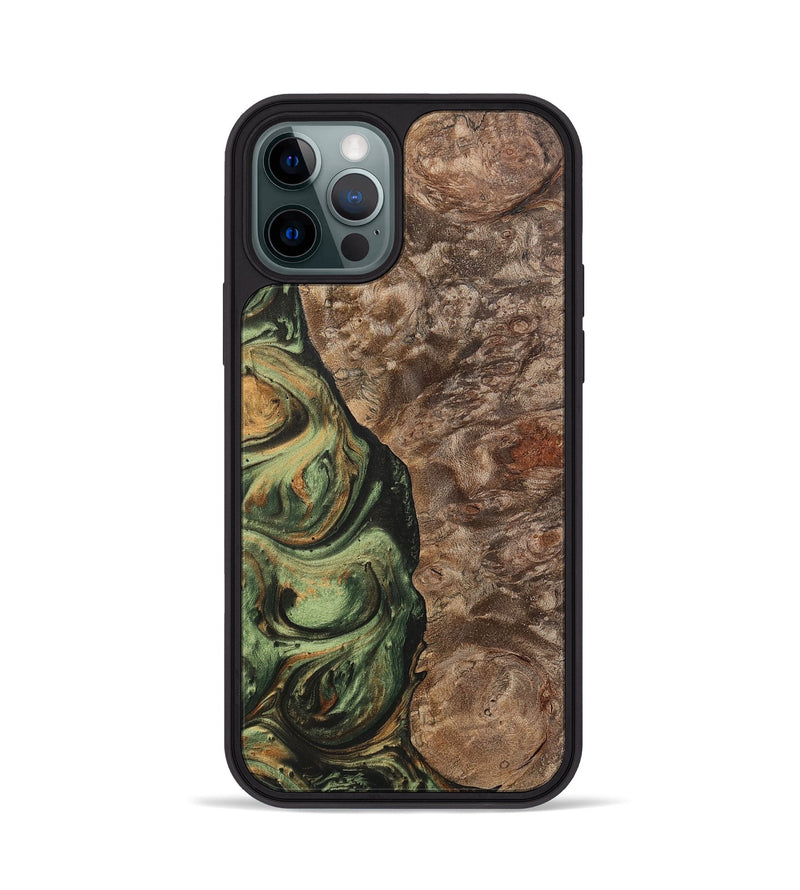 iPhone 12 Pro Wood+Resin Phone Case - Terrell (Green, 701075)
