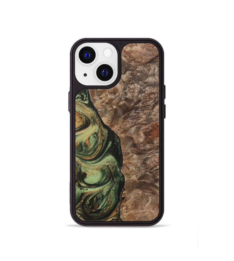iPhone 13 mini Wood+Resin Phone Case - Terrell (Green, 701075)
