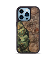 iPhone 14 Pro Wood+Resin Phone Case - Terrell (Green, 701075)