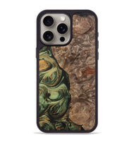 iPhone 15 Pro Max Wood+Resin Phone Case - Terrell (Green, 701075)