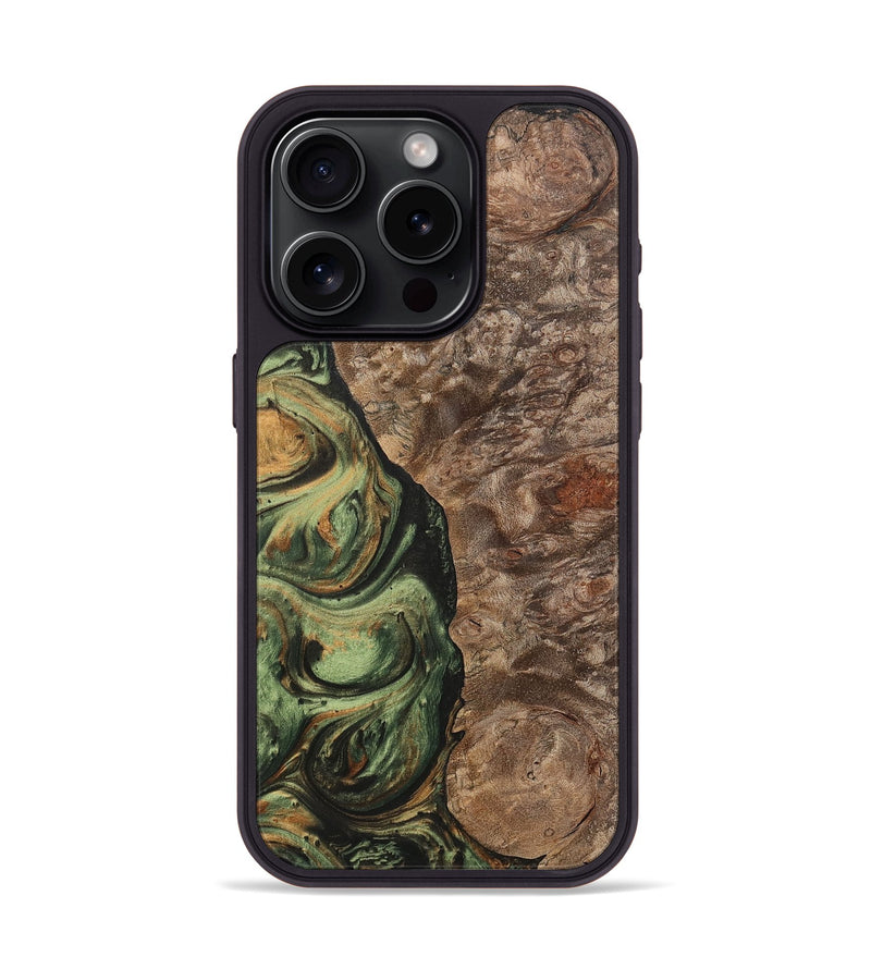 iPhone 15 Pro Wood+Resin Phone Case - Terrell (Green, 701075)