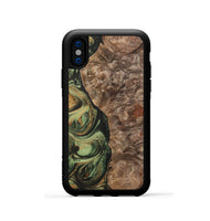 iPhone Xs Wood+Resin Phone Case - Terrell (Green, 701075)