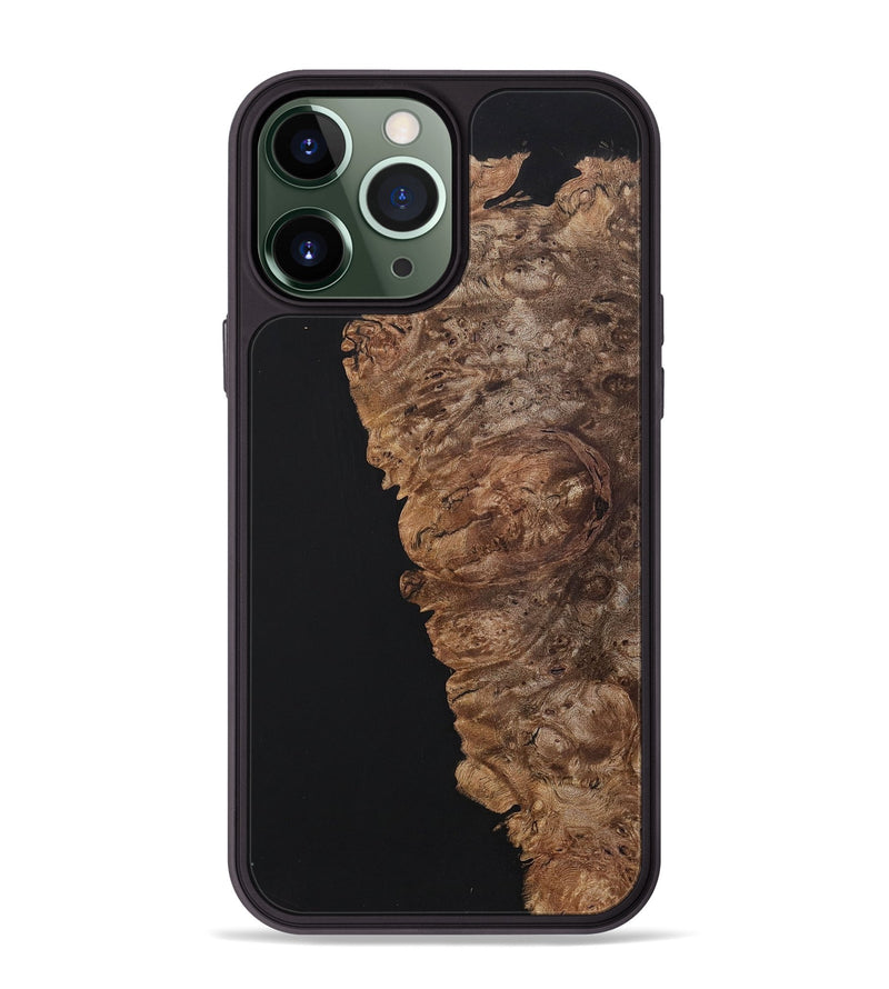 iPhone 13 Pro Max Wood+Resin Phone Case - Kaelyn (Pure Black, 701126)