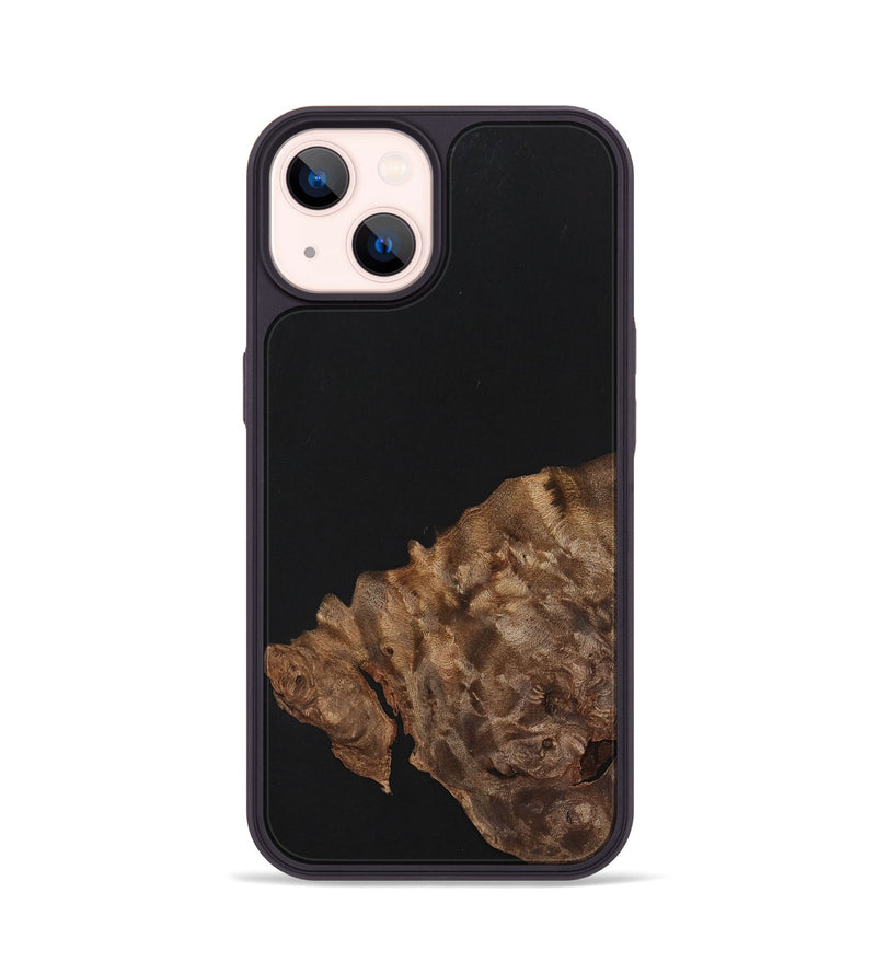 iPhone 14 Wood+Resin Phone Case - Isla (Pure Black, 701132)