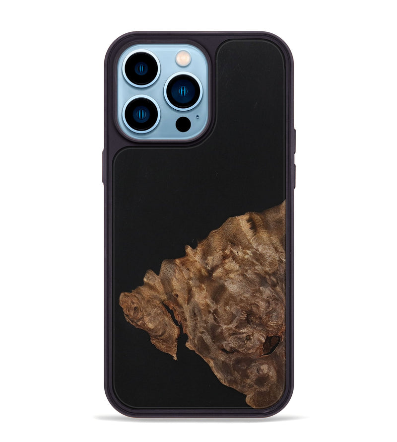 iPhone 14 Pro Max Wood+Resin Phone Case - Isla (Pure Black, 701132)