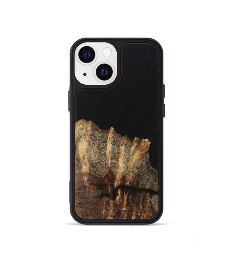 iPhone 13 mini Wood+Resin Phone Case - Eloise (Pure Black, 701134)