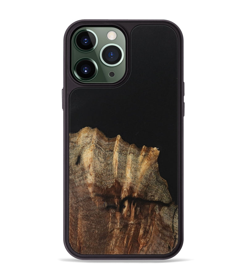 iPhone 13 Pro Max Wood+Resin Phone Case - Eloise (Pure Black, 701134)