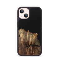 iPhone 14 Wood+Resin Phone Case - Eloise (Pure Black, 701134)