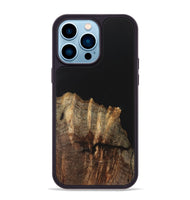 iPhone 14 Pro Max Wood+Resin Phone Case - Eloise (Pure Black, 701134)
