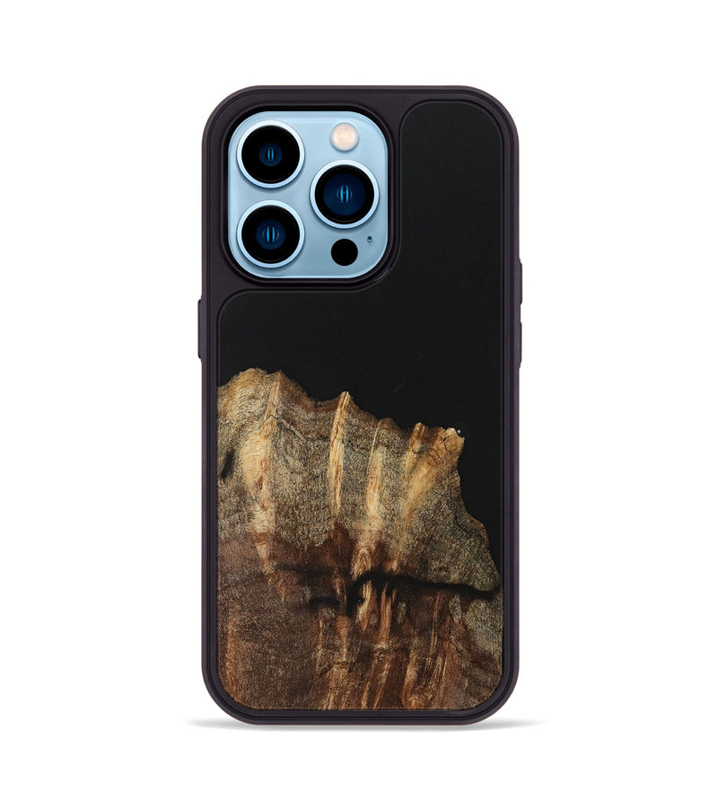 iPhone 14 Pro Wood+Resin Phone Case - Eloise (Pure Black, 701134)