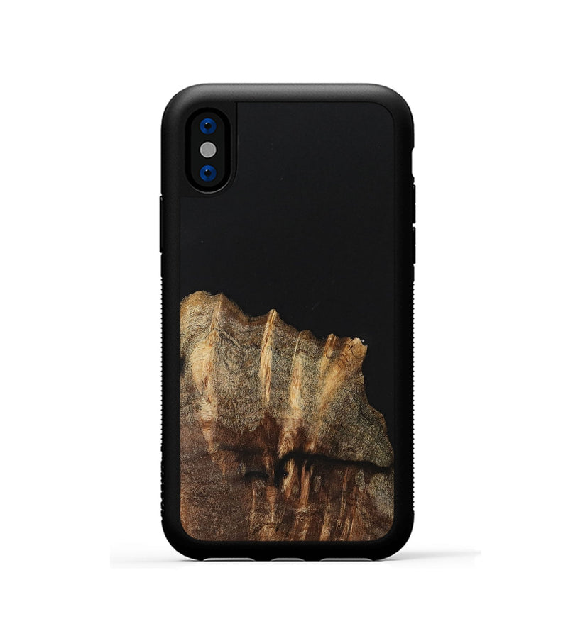 iPhone Xs Wood+Resin Phone Case - Eloise (Pure Black, 701134)