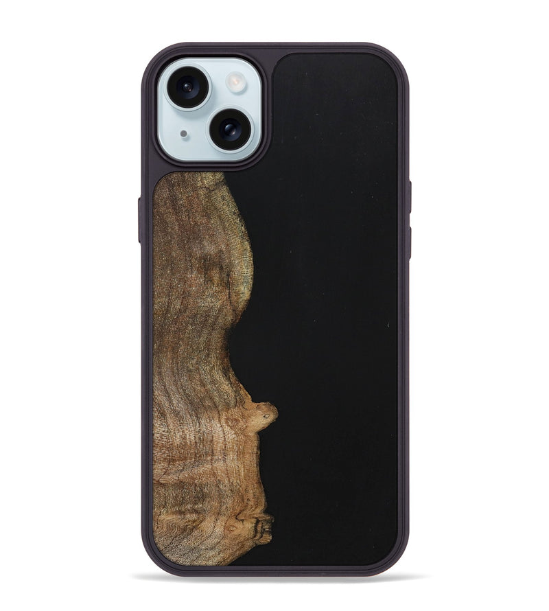 iPhone 15 Plus Wood+Resin Phone Case - Nash (Pure Black, 701138)
