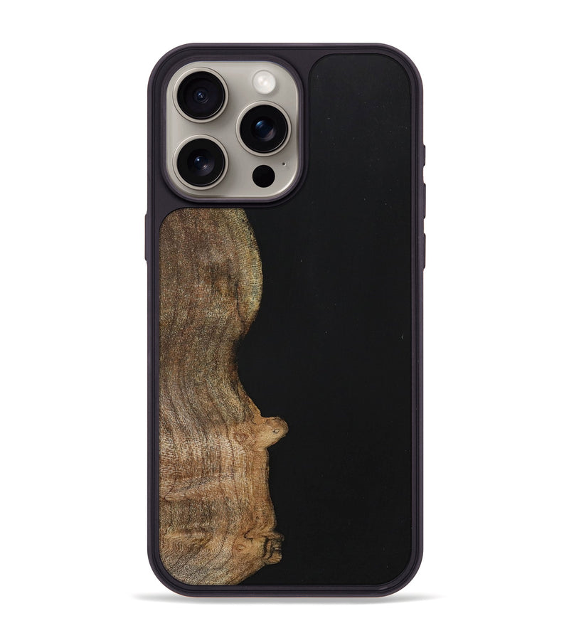 iPhone 15 Pro Max Wood+Resin Phone Case - Nash (Pure Black, 701138)