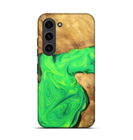 Galaxy S23 Wood+Resin Live Edge Phone Case - Beth (Green, 701158)