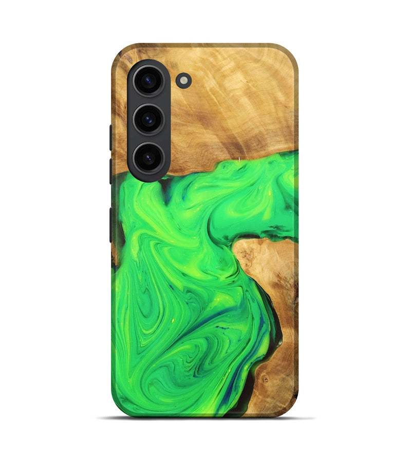 Galaxy S23 Wood+Resin Live Edge Phone Case - Beth (Green, 701158)