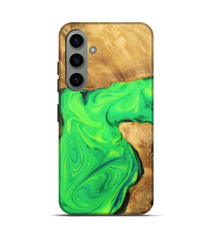 Galaxy S24 Wood+Resin Live Edge Phone Case - Beth (Green, 701158)
