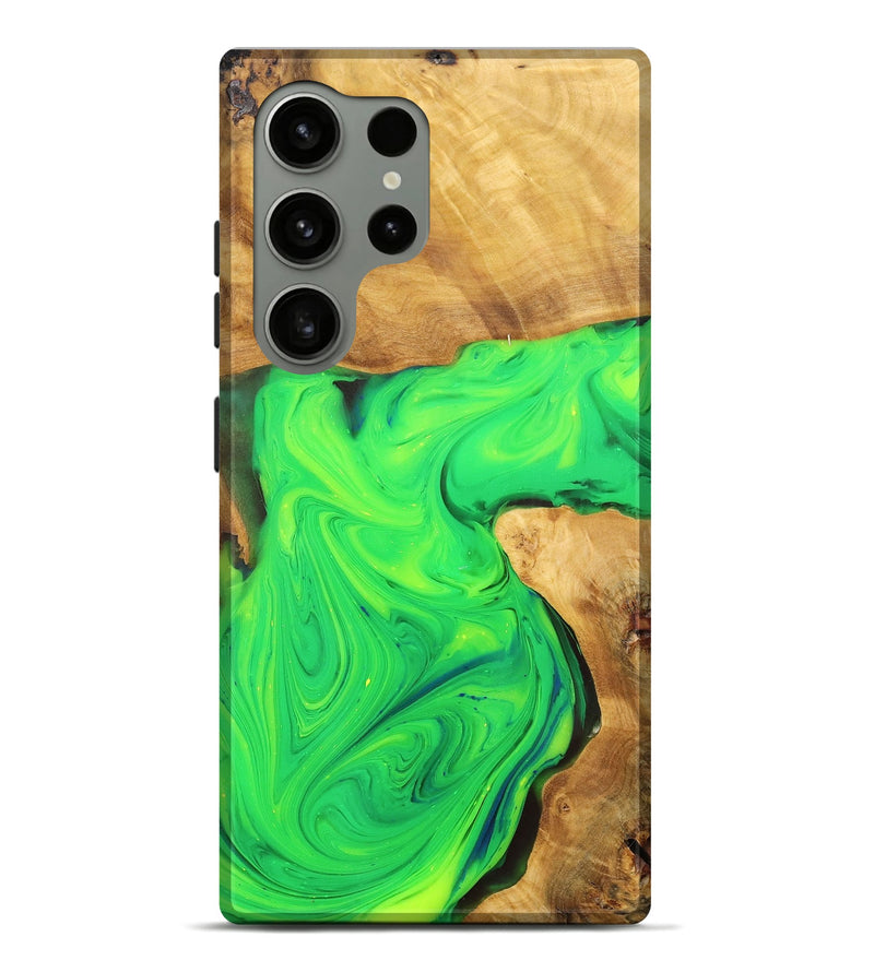 Galaxy S24 Ultra Wood+Resin Live Edge Phone Case - Beth (Green, 701158)