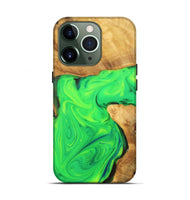 iPhone 13 Pro Wood+Resin Live Edge Phone Case - Beth (Green, 701158)