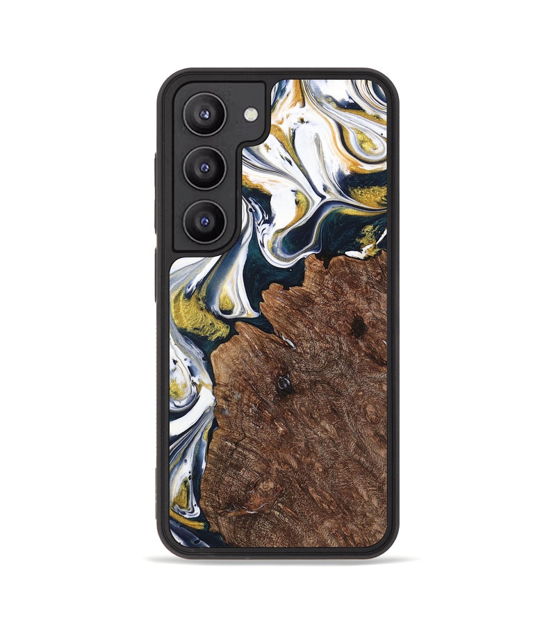 Galaxy S23 Wood+Resin Phone Case - Ramona (Teal & Gold, 701376)