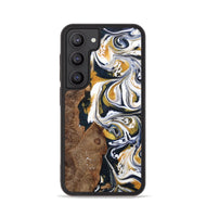 Galaxy S23 Wood+Resin Phone Case - Josiah (Teal & Gold, 701380)