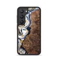 Galaxy S23 Wood+Resin Phone Case - Trisha (Teal & Gold, 701381)