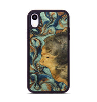 iPhone Xr Wood+Resin Phone Case - Frank (Teal & Gold, 701392)
