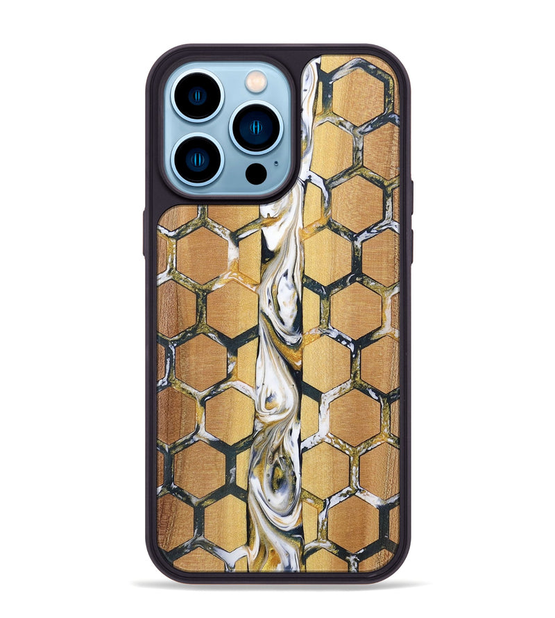 iPhone 14 Pro Max Wood+Resin Phone Case - Issac (Pattern, 701393)