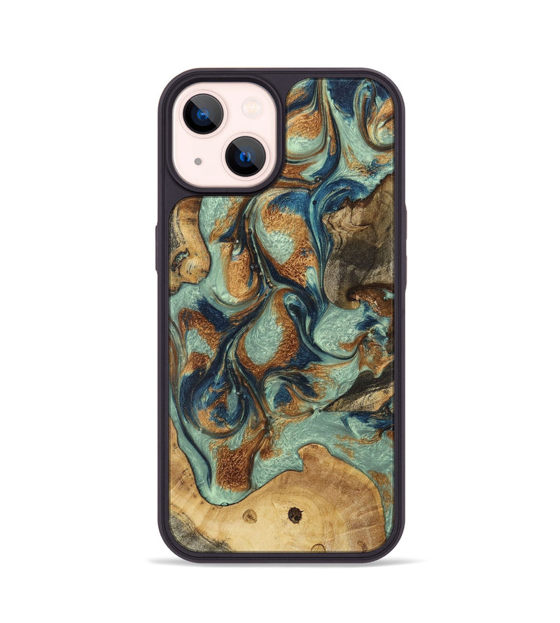 iPhone 14 Wood+Resin Phone Case - Nyla (Mosaic, 701403)