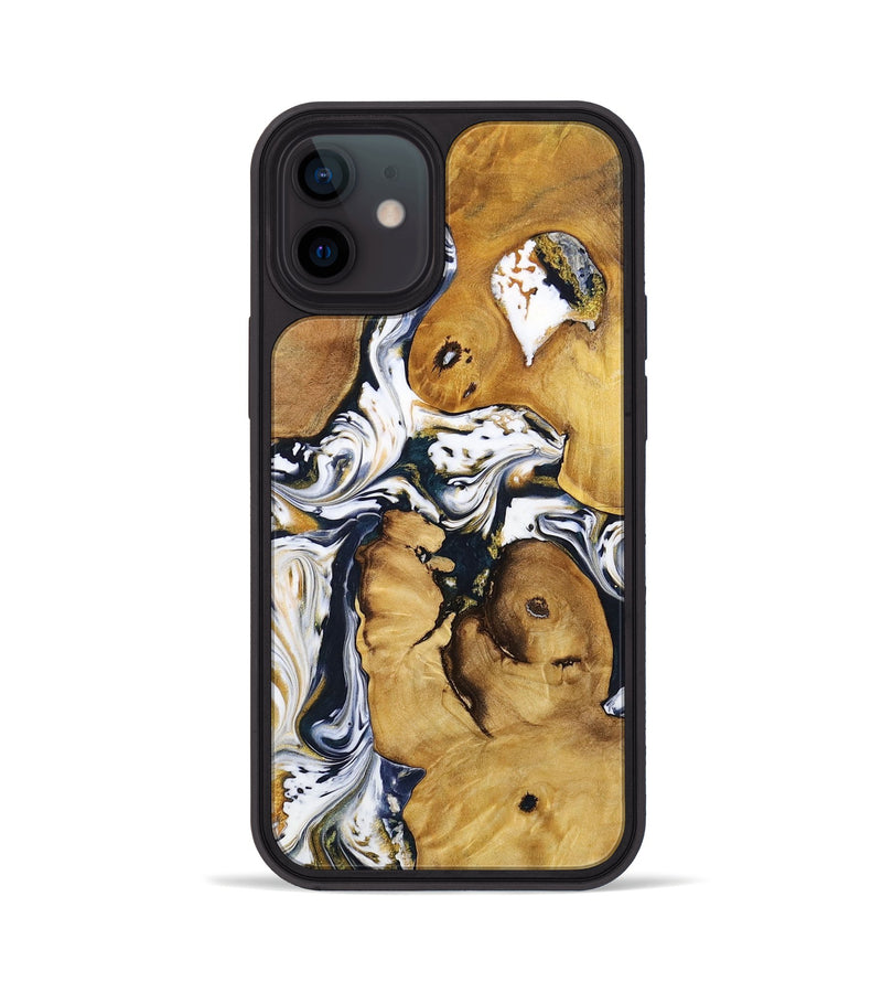 iPhone 12 Wood+Resin Phone Case - Sonia (Mosaic, 701407)