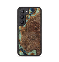 Galaxy S23 Wood+Resin Phone Case - Gwen (Teal & Gold, 701413)