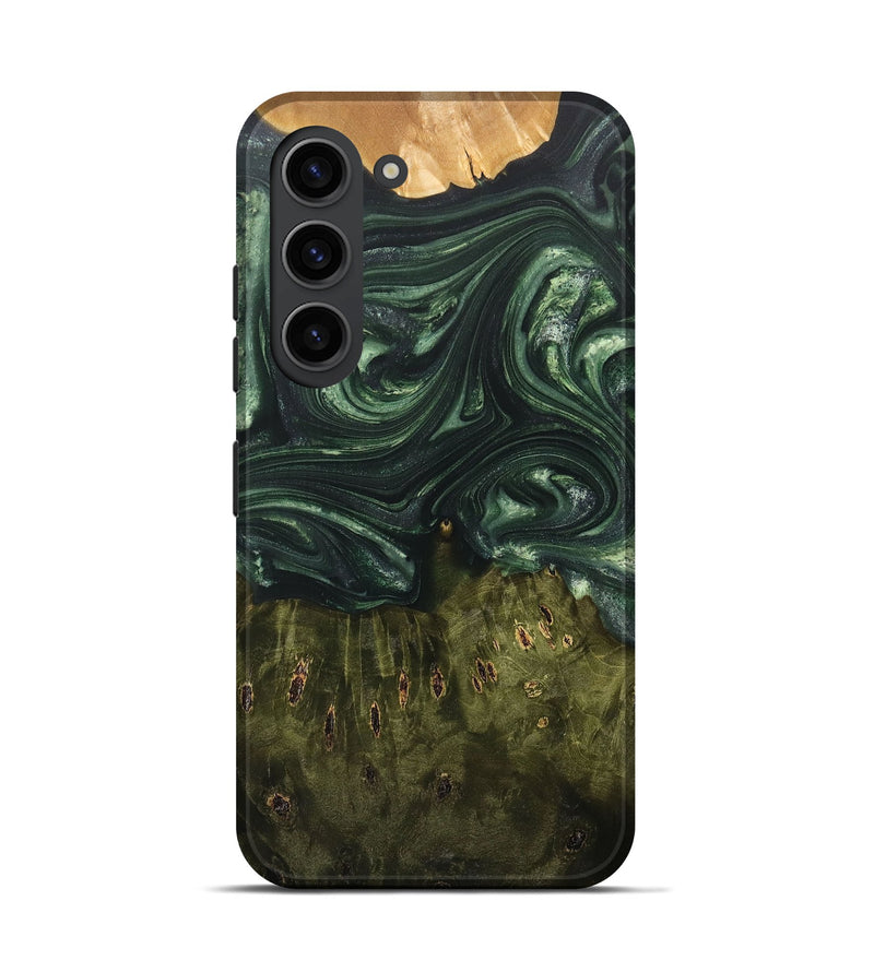 Galaxy S23 Wood+Resin Live Edge Phone Case - Addisyn (Green, 701644)