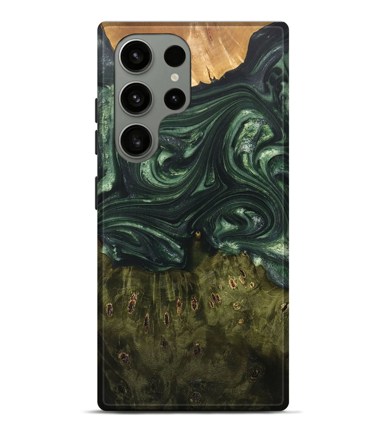 Galaxy S23 Ultra Wood+Resin Live Edge Phone Case - Addisyn (Green, 701644)