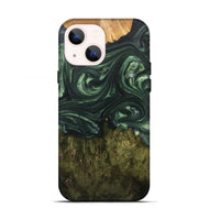 iPhone 13 Wood+Resin Live Edge Phone Case - Addisyn (Green, 701644)