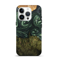 iPhone 15 Pro Wood+Resin Live Edge Phone Case - Addisyn (Green, 701644)
