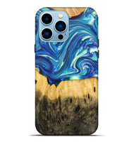 iPhone 14 Pro Max Wood+Resin Live Edge Phone Case - Christie (Blue, 701647)