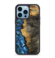 iPhone 14 Pro Max Wood+Resin Phone Case - Rihanna (Blue, 701661)