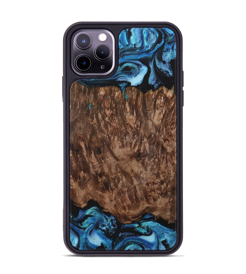 iPhone 11 Pro Max Wood+Resin Phone Case - Juanita (Blue, 701664)