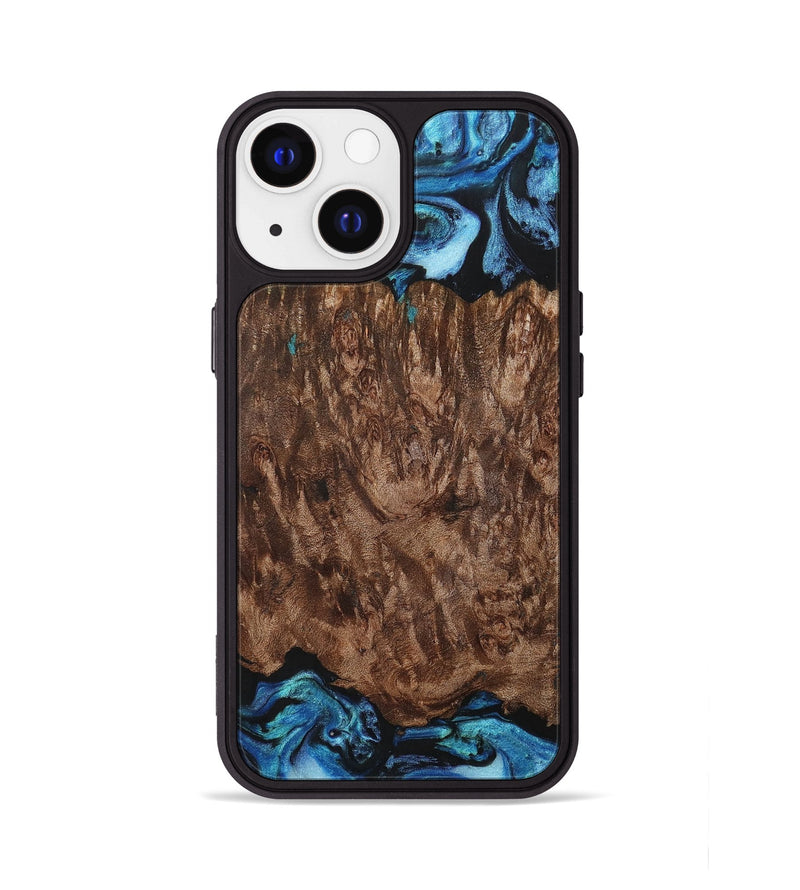 iPhone 13 Wood+Resin Phone Case - Juanita (Blue, 701664)