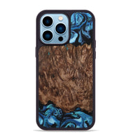 iPhone 14 Pro Max Wood+Resin Phone Case - Juanita (Blue, 701664)