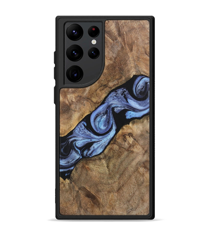 Galaxy S22 Ultra Wood+Resin Phone Case - Jaclyn (Blue, 701666)