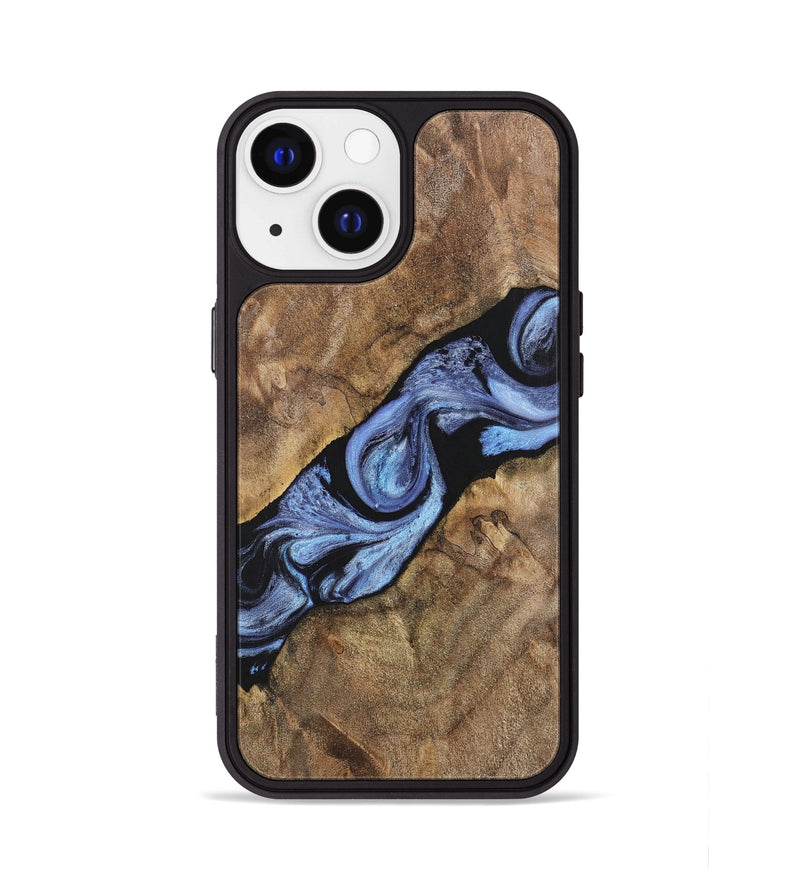 iPhone 13 Wood+Resin Phone Case - Jaclyn (Blue, 701666)