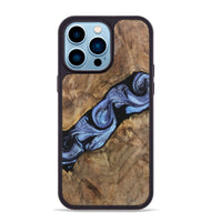 iPhone 14 Pro Max Wood+Resin Phone Case - Jaclyn (Blue, 701666)