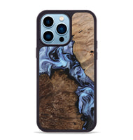 iPhone 14 Pro Max Wood+Resin Phone Case - Hannah (Blue, 701668)
