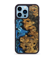 iPhone 14 Pro Max Wood+Resin Phone Case - Tom (Blue, 701672)