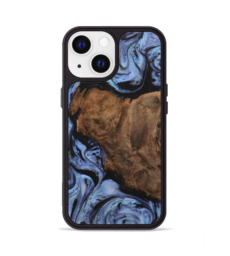 iPhone 13 Wood+Resin Phone Case - Bobbi (Blue, 701674)