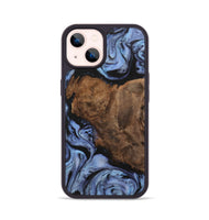 iPhone 14 Wood+Resin Phone Case - Bobbi (Blue, 701674)