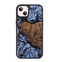 iPhone 14 Plus Wood+Resin Phone Case - Bobbi (Blue, 701674)