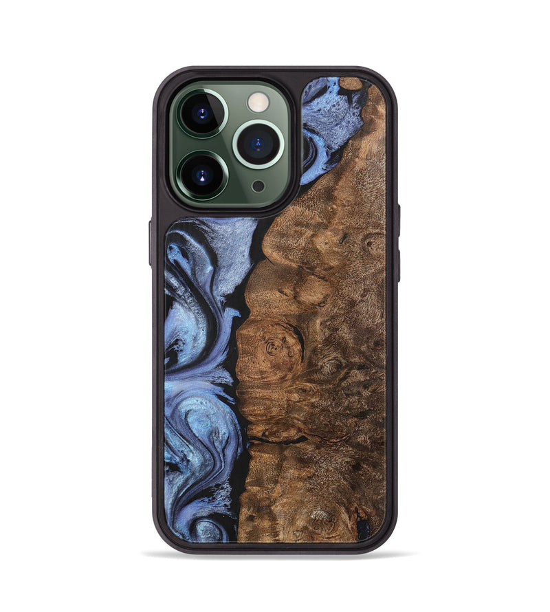iPhone 13 Pro Wood+Resin Phone Case - Deborah (Blue, 701675)