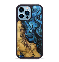 iPhone 14 Pro Max Wood+Resin Phone Case - Jo (Blue, 701680)